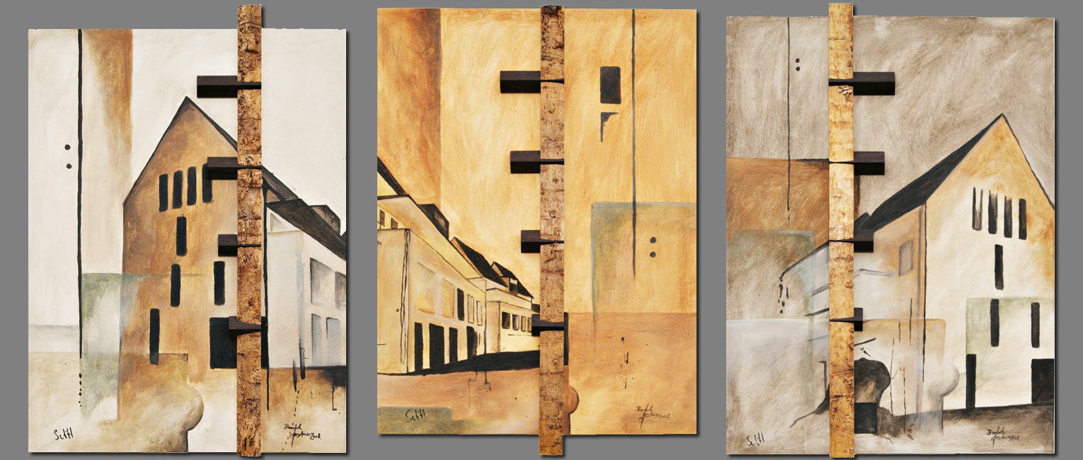 Bernd Gerstner | Künstler | Heddesheim | Erde an Holz | "Ansichten 1, 2, 3"