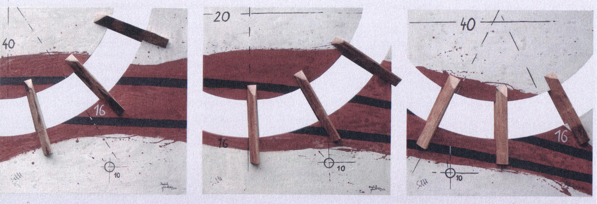 Bernd Gerstner | Künstler | Heddesheim | Erde an Holz | "Dynamik - Triptychon", 2010