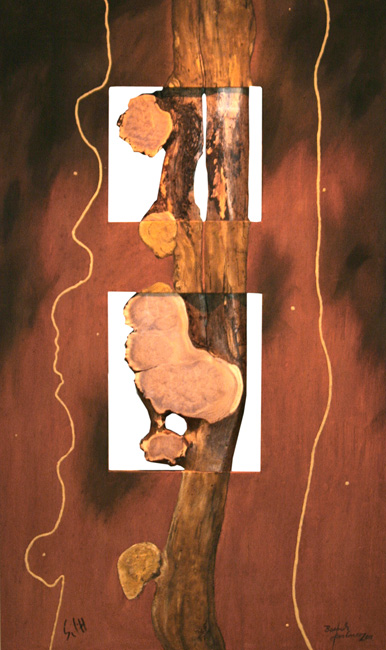 Bernd Gerstner | Künstler | Heddesheim | Erde an Holz | "Stammbaum", 2011