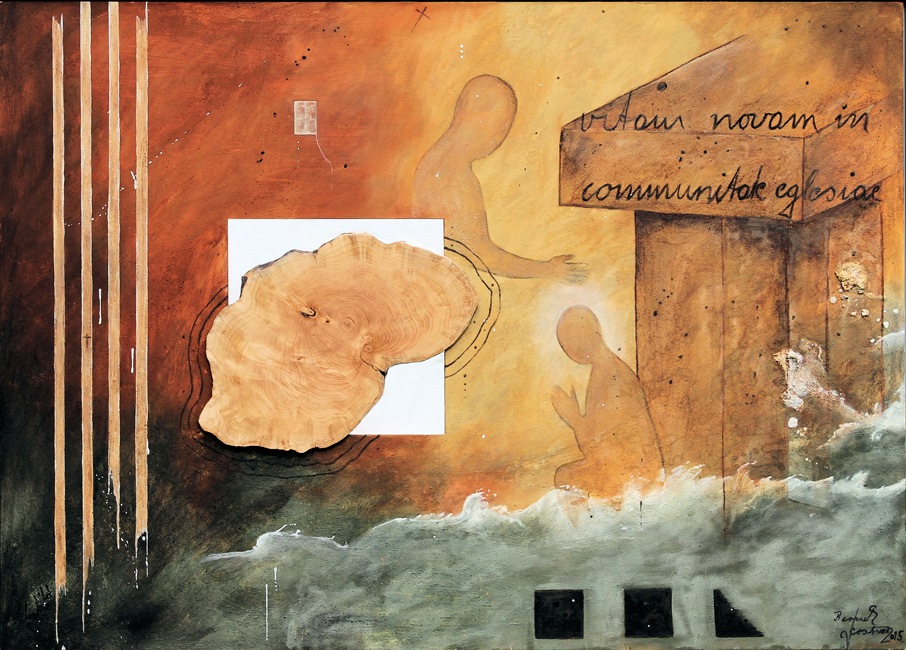 Bernd Gerstner | Künstler | Heddesheim | Erde an Holz | "Taufe"