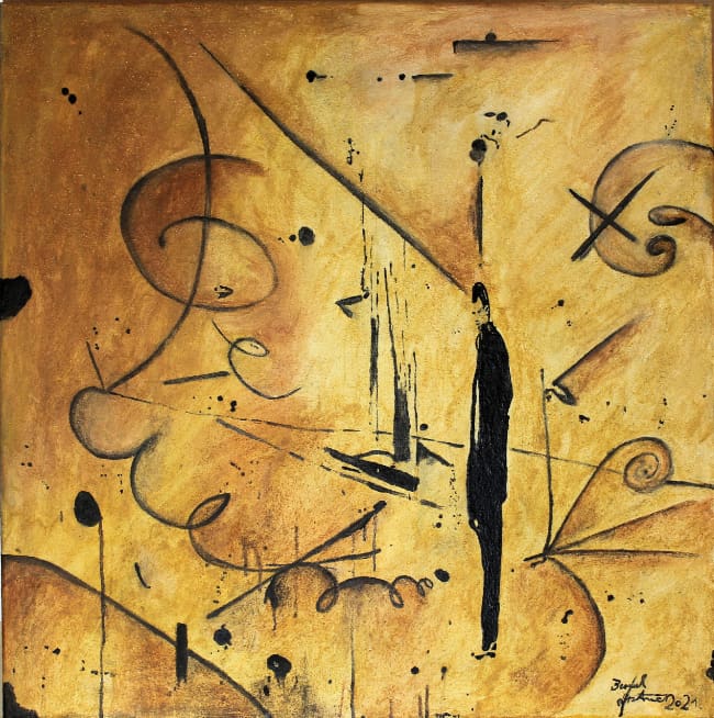 Bernd Gerstner | Künstler | Heddesheim | Erdbilder | 'Teilchenflug im DADAWirbel', 2021