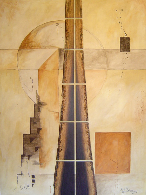 Bernd Gerstner | Künstler | Heddesheim | Erde an Holz | "Turmbau zu Babel", 2007