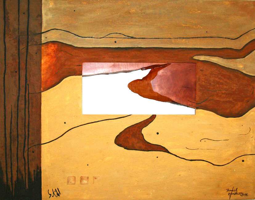 Bernd Gerstner | Künstler | Heddesheim | Erde an Holz | "Uferwelten III", 2011