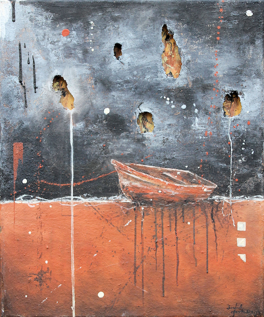 Bernd Gerstner | Künstler | Heddesheim | Neue Arbeiten | "Wolkenbrand", 50x60cm, 2023