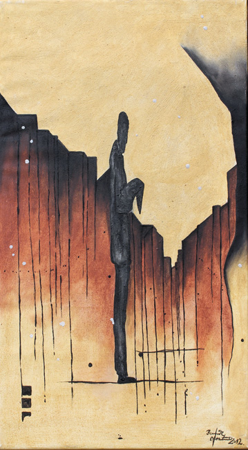 Bernd Gerstner | Künstler | Heddesheim | Erdbilder | ''Zeitungsleser'', 2012