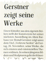Bernd Gerstner | Künstler | Heddesheim | Presse | 26.11.2008