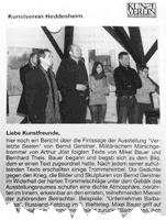 Bernd Gerstner | Künstler | Heddesheim | Presse | Feb. 2009