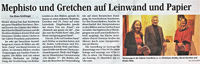 Bernd Gerstner | Künstler | Heddesheim | Presse | Mannheimer Morgen 29.11.2019