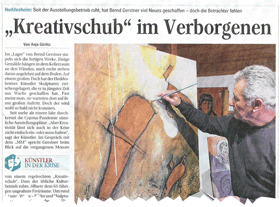 Bernd Gerstner | Künstler | Heddesheim | Presse | Mannheimer Morgen 21.04.2021