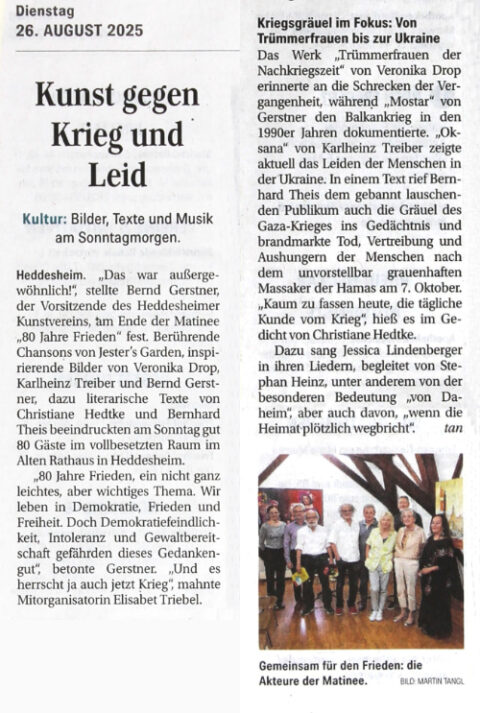 Bernd Gerstner | Künstler | Heddesheim | Presse | 26.08.2025