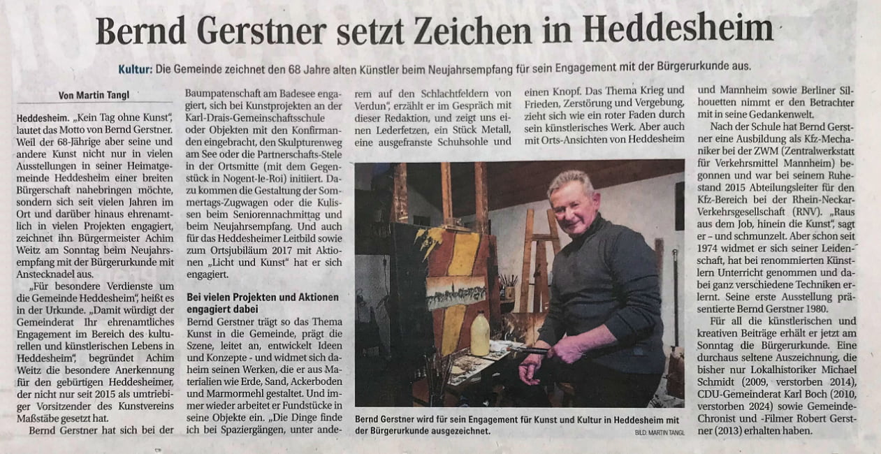 Bernd Gerstner | Künstler | Heddesheim | Presse | 2026