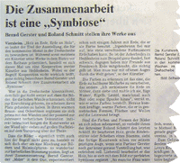 Bernd Gerstner + Roland Schmitt | Künstler | Heddesheim | Presse | 2006