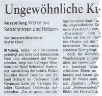 Bernd Gerstner + Roland Schmitt | Künstler | Heddesheim | Presse | 2012