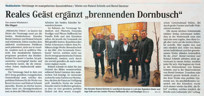 Bernd Gerstner + Roland Schmitt | Künstler | Heddesheim | Presse | 25.01.2016