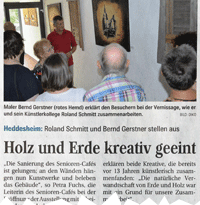 Bernd Gerstner + Roland Schmitt | Künstler | Heddesheim | Presse | 05.09.2016